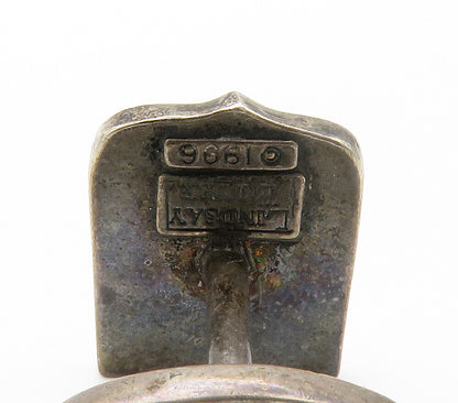 LINDSAY BOYER 925 Sterling Silver  Vintage Dark Tone Fish Cufflinks  TR2146