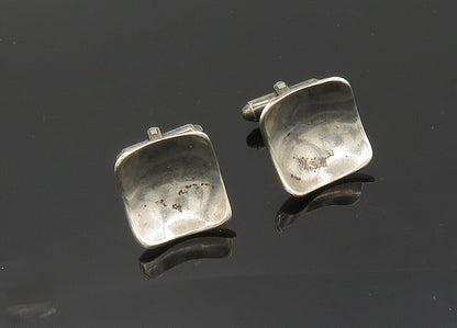 JONTYE 925 Sterling Silver  Vintage Shiny Smooth Square Cufflinks  TR2787