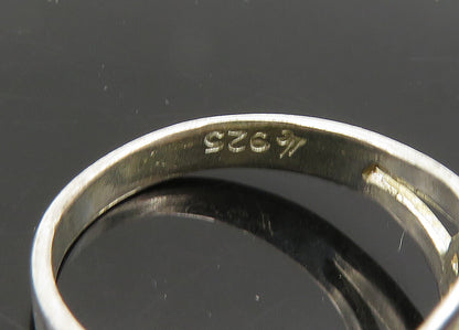 925 Sterling Silver  Vintage Diamond Cut Love Heart Band Ring Sz 7  RG21640