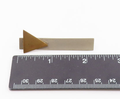925 Sterling Silver  Vintage Two Tone Modernist Smooth Brooch Pin  BP7514