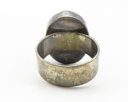 925 Silver  Vintage Cabochon Cut Tiger's Eye Cocktail Ring Sz 5.5  RG11904