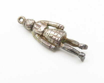 925 Sterling Silver  Vintage Petite Dark Tone Man In Kilt Pendant  PT8414