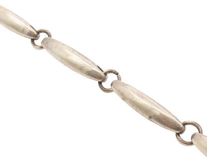 925 Sterling Silver  Vintage Dark Tone Smooth Bar Link Chain Bracelet  BT8469