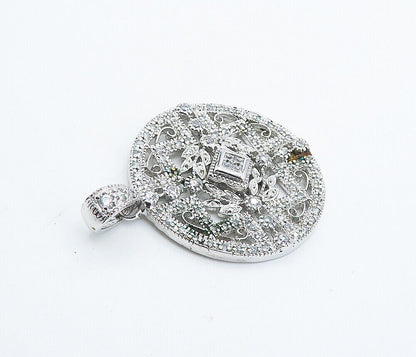 ROSS SIMON 925 Sterling Silver  Cubic Zirconia Floral Vine Pendant  PT6175