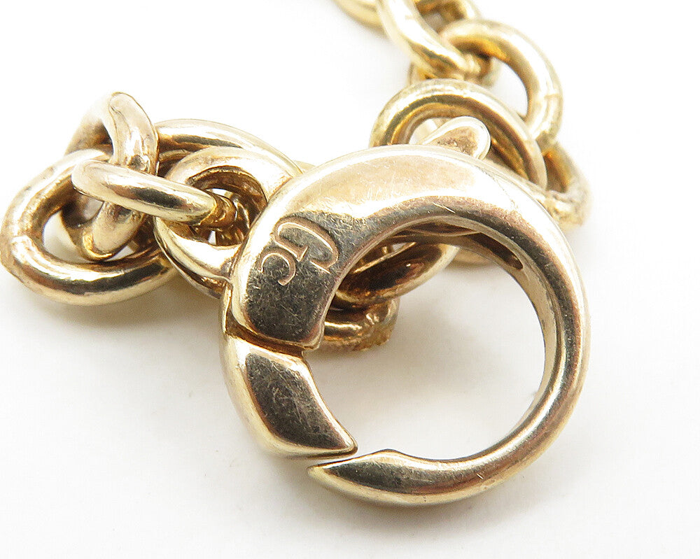 GUESS 925 Sterling Silver White Onyx Shiny Gold Plated Chain Necklace NE2930