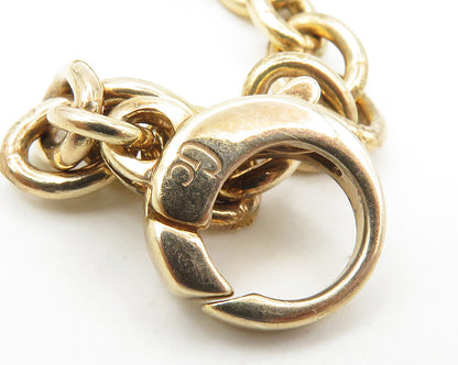 GUESS 925 Sterling Silver White Onyx Shiny Gold Plated Chain Necklace NE2930