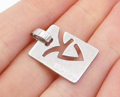 925 Sterling Silver  Shiny Petite Cut Out Aries Symbol Zodiac Pendant  PT5354