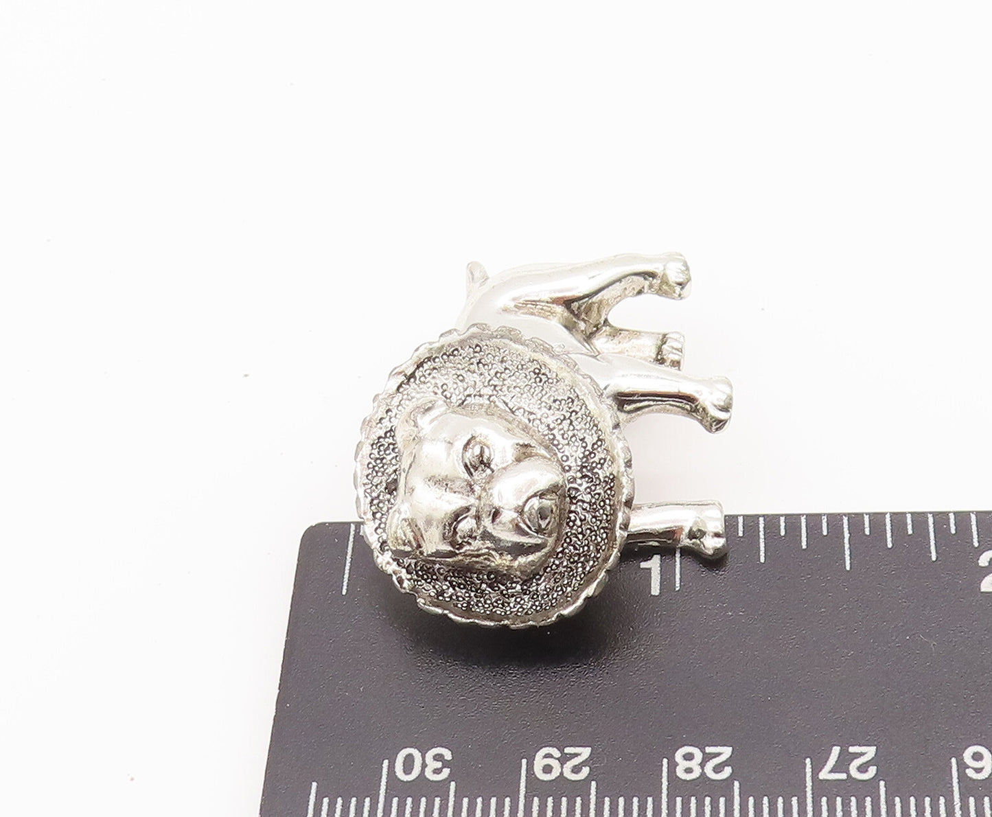 925 Sterling Silver Vintage Brooch Pin 3D Carved Pitbull With Pet Cone  BP10655