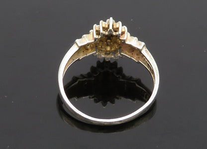 925 Sterling Silver  Vintage Shiny Genuine Diamonds Band Ring Sz 7  RG19920