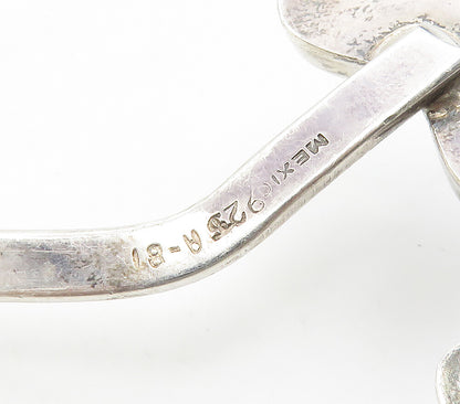 MEXICO 925 Sterling Silver  Vintage Smooth Love Heart Collar Necklace  NE2550