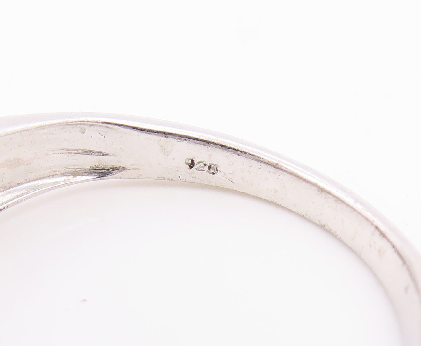 925 Sterling Silver Vintage Ring Elegant Blue Topaz Statement Band Sz 9 RG36256