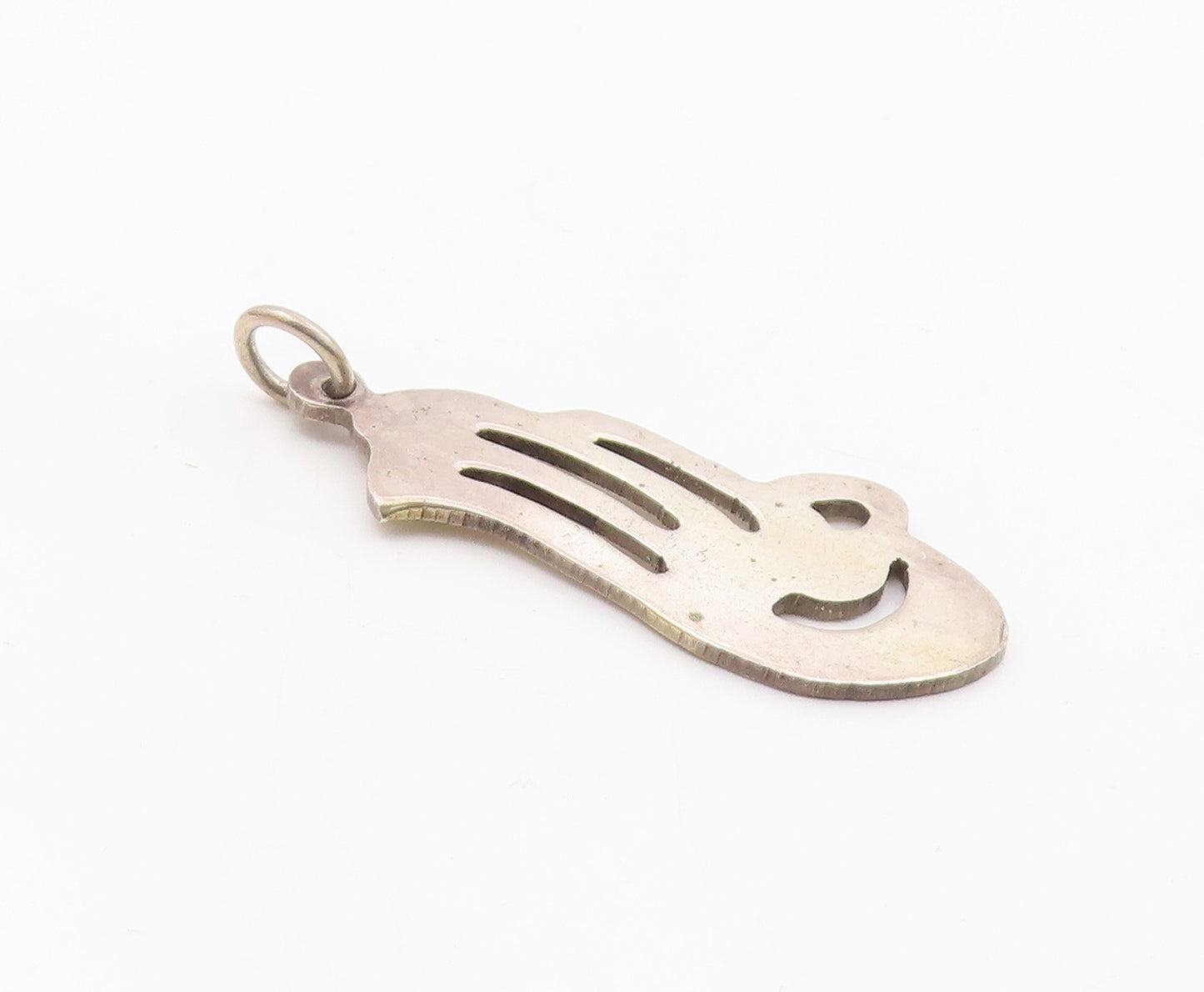 925 Sterling Silver  Vintage Shiny Smooth Cutout Bird Motif Pendant  PT17970