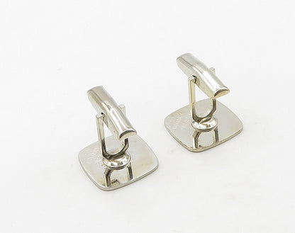 VANGUARD 925 Silver  Vintage Shiny Smooth Square Minimalist Cufflinks  TR2267