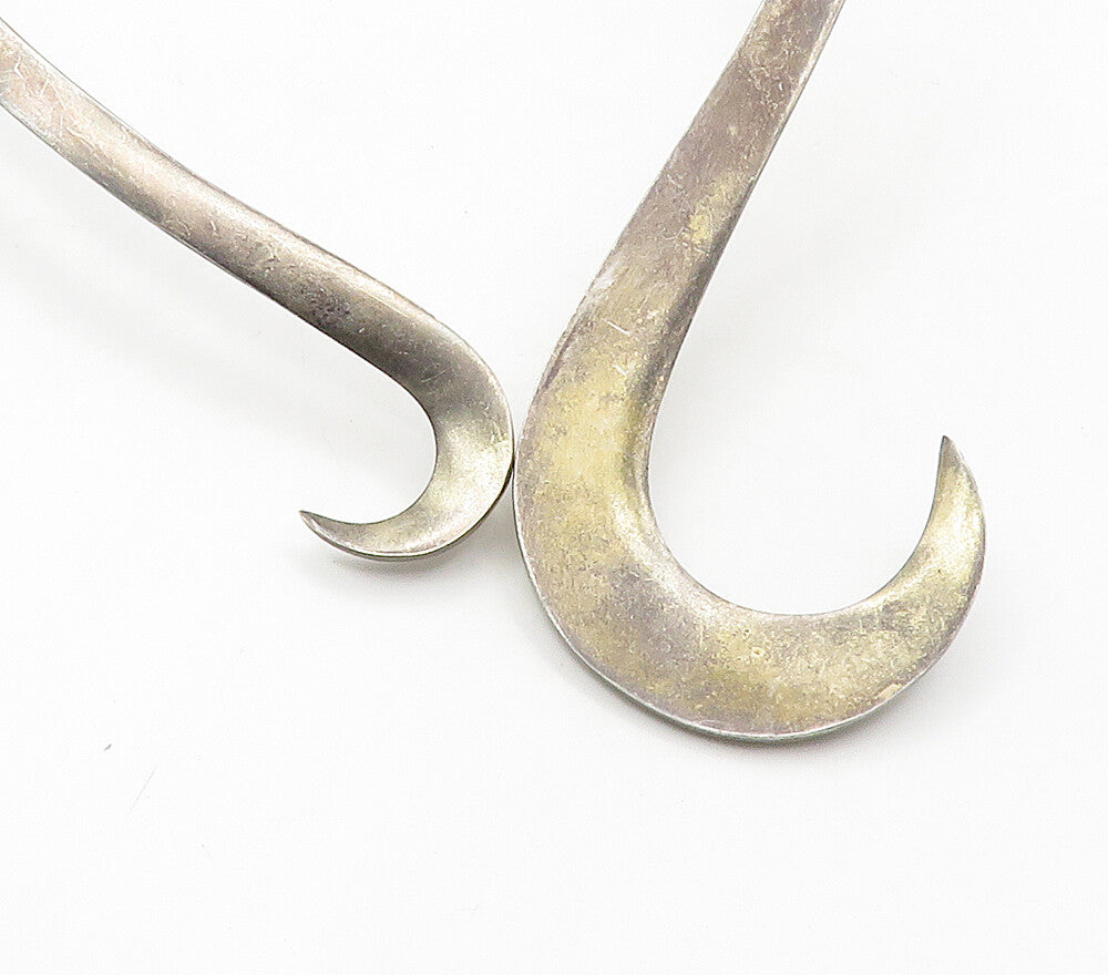 MEXICO 925 Sterling Silver  Vintage Smooth Swirl Ends Collar Necklace  NE2600