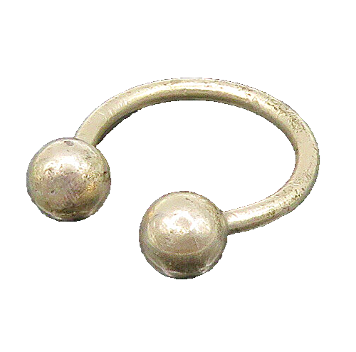 TIFFANY 925 Sterling Silver  Vintage Shiny Sphere Ends Key Ring  TR3047