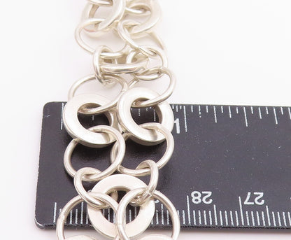925 Sterling Silver Vintage Bracelet MEXICO Interlocking Circles Link  BT12211