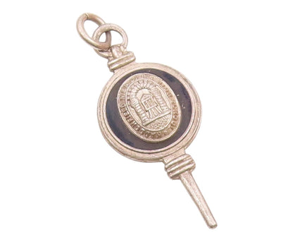 925 Sterling Silver  Vintage Black Onyx High School Pendant  PT17709