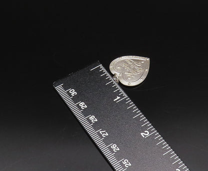 925 Sterling Silver Vintage Engraved Happy Birthday Love Heart Pendant PT21839