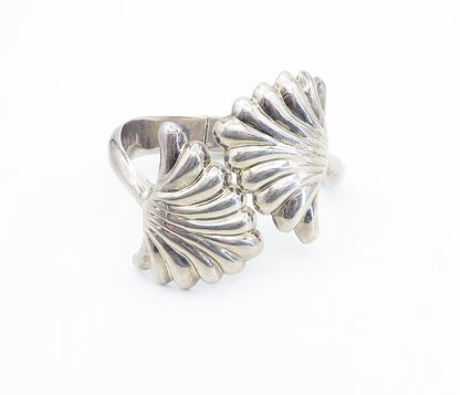 ILARIA 925 Sterling Silver  Vintage Scalloped Bypass Cuff Bracelet  BT3078