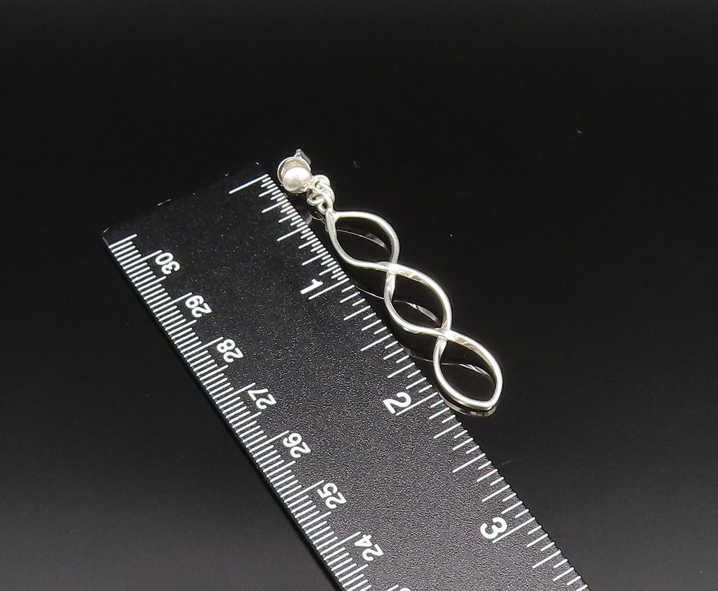 925 Sterling Silver  Vintage Polished Open Twist Dangle Earrings  EG11719