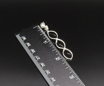 925 Sterling Silver  Vintage Polished Open Twist Dangle Earrings  EG11719