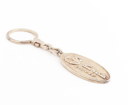 925 Sterling Silver Vintage Keychain Oval Jesus Christ Religious Prayer  TR4118