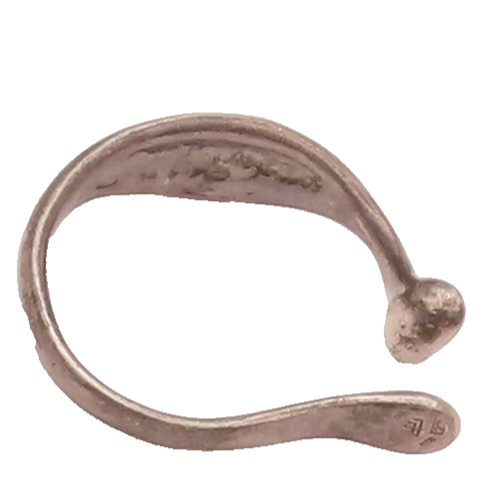 925 Sterling Silver  Vintage European Hammered Undefined Shape Ear loop TR3509