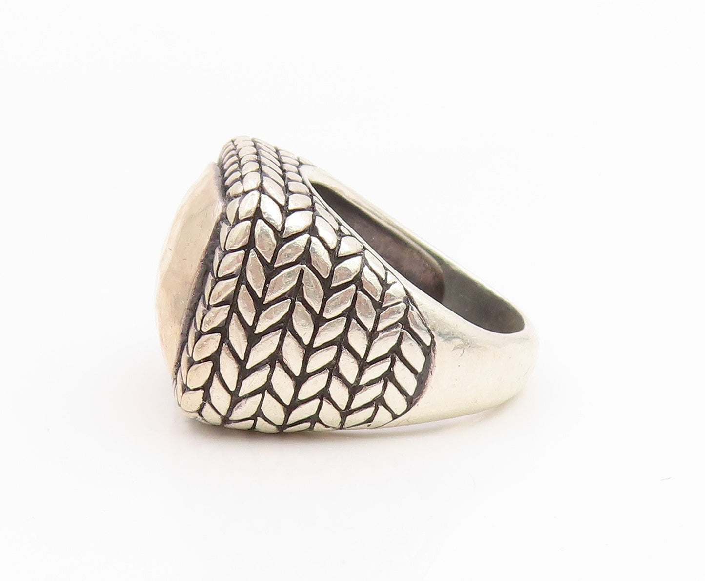 925 Sterling Silver Vintage Ring SILPADA Hammered Braided Square  Sz 7  RG35399
