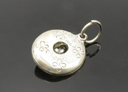 925 Sterling Silver  Vintage Petite Floral Sombrero Hat Pendant  PT16723