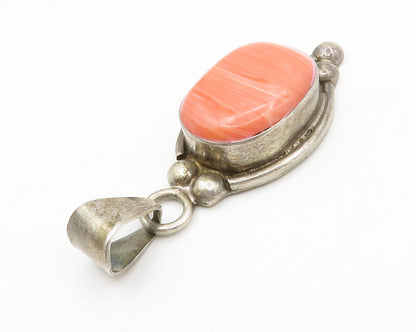 MEXICO 925 Sterling Silver Vintage Cabochon Rhodochrosite Pendant PT10575