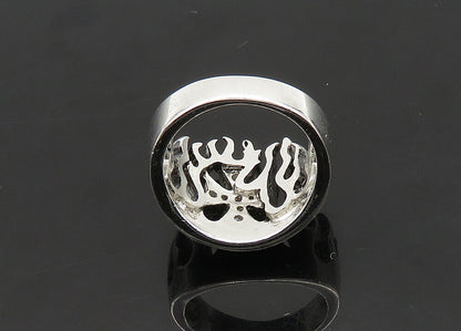 925 Sterling Silver  Vintage Topaz Fire Flames Cross Band Ring Sz 6  RG21001