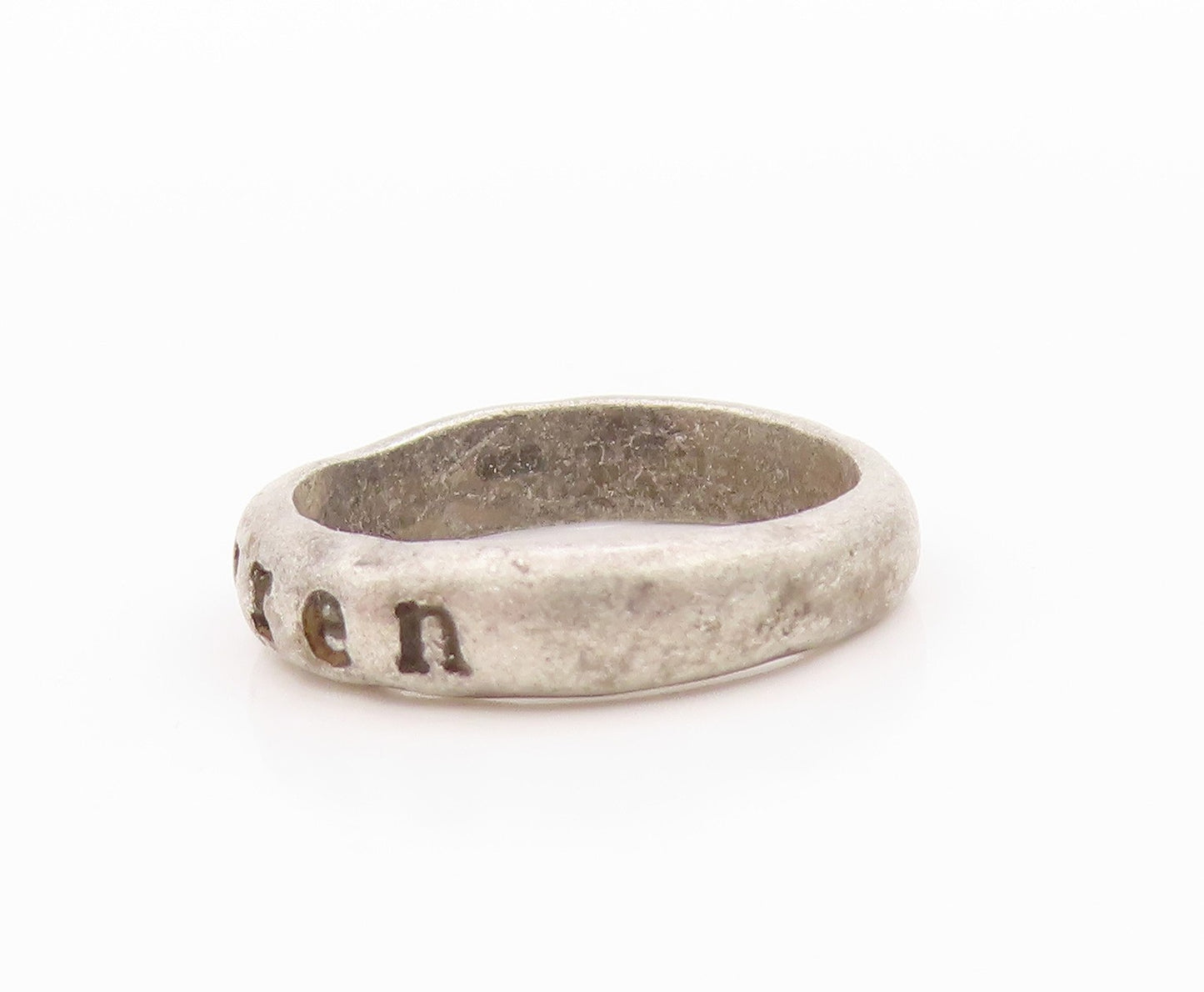 925 Sterling Silver Vintage Ring Antique Minimalist Warren Etched  Sz 5  RG33412