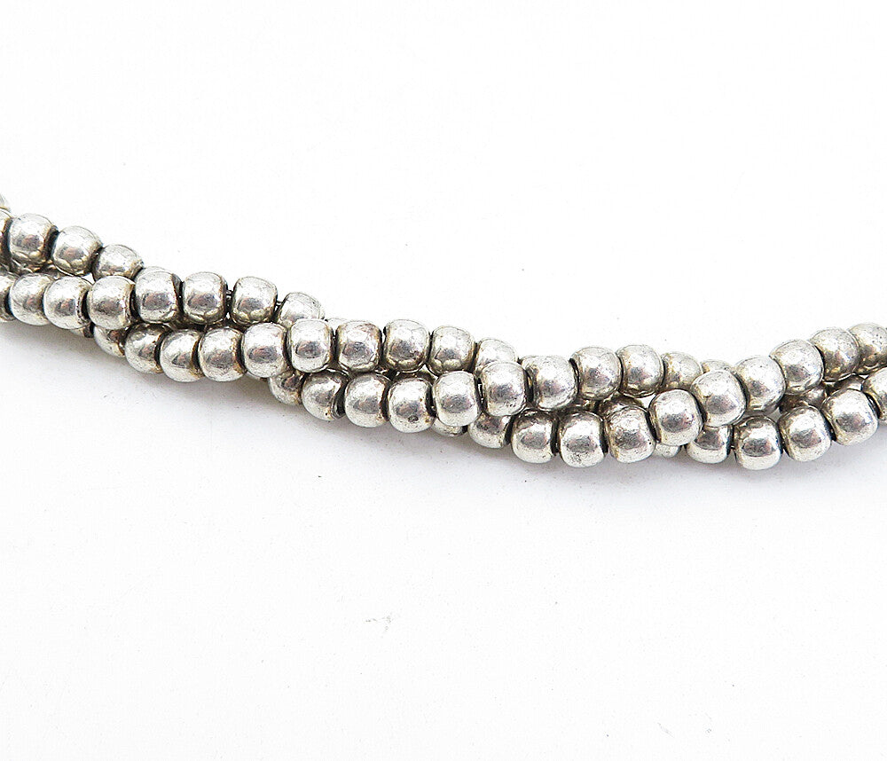 925 Sterling Silver Vintage Multi Strand Beaded Necklace & Bracelet Set TR1063