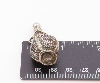 DANECRAFT 925 Sterling Silver  Vintage Rope Wrapped Bottle Pendant  PT19285