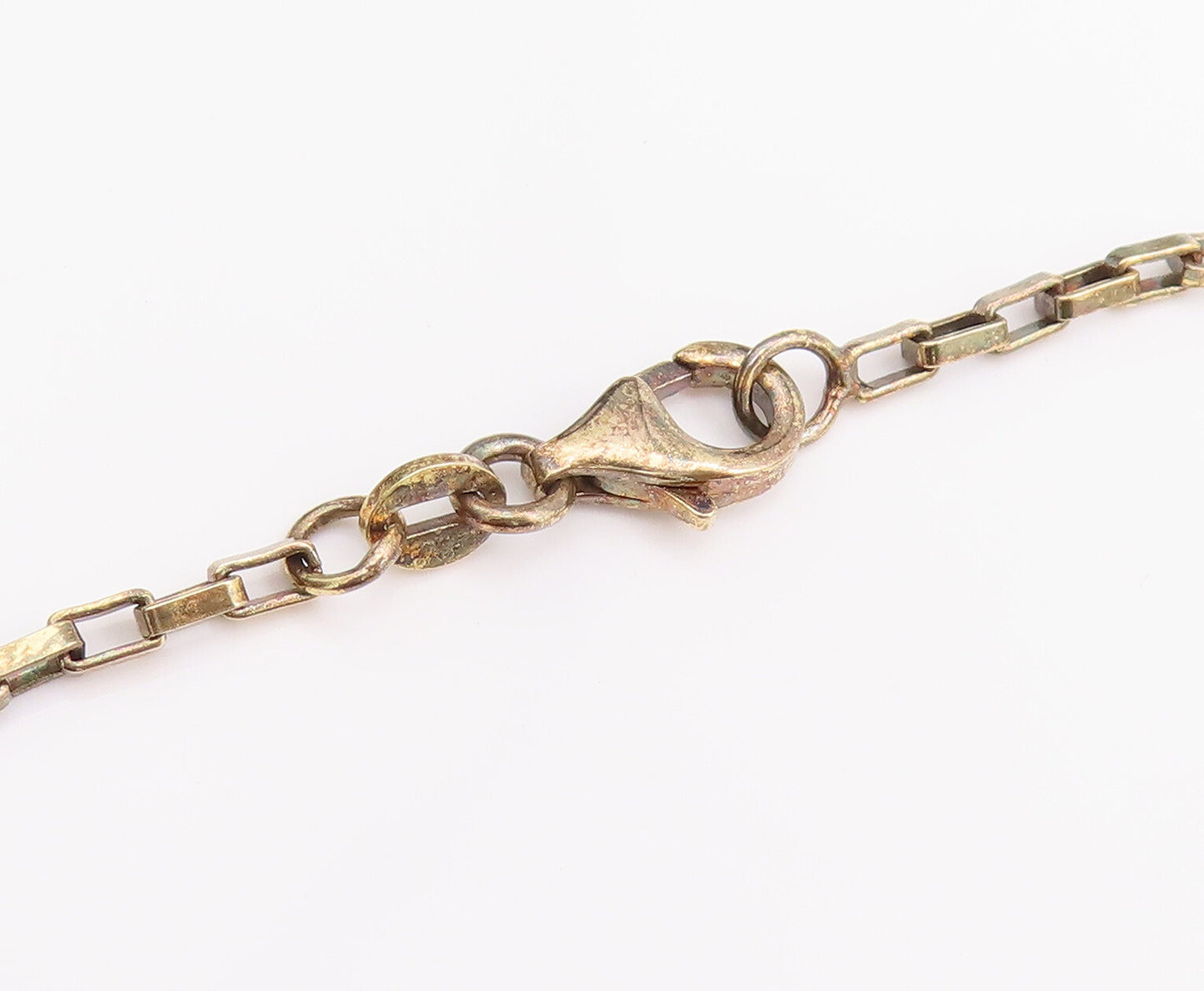 925 Sterling Silver Vintage Necklace Gold Plated CZ Beaded Floral Carved  NE4293