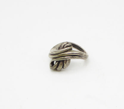 925 Sterling Silver  Vintage Dark Tone Ribbon Knot Band Ring Sz 6.5  RG3101