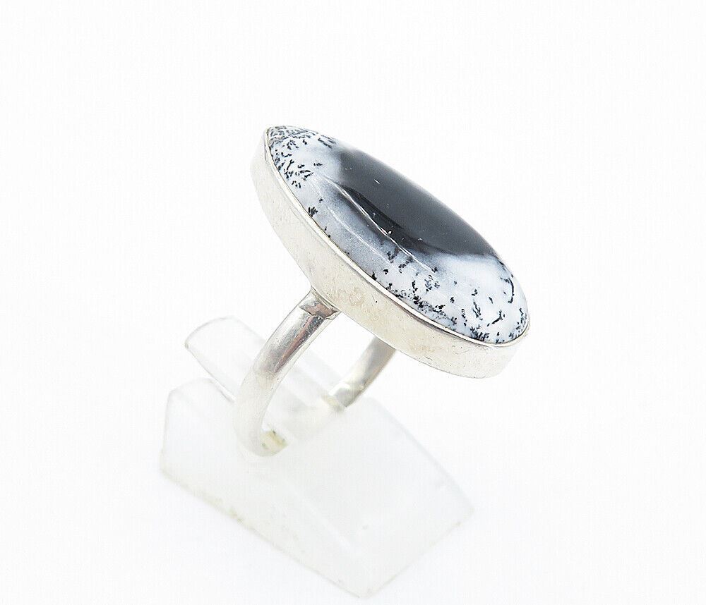 925 Sterling Silver  Vintage Tear Drop Jasper Cocktail Ring Sz 9  RG5152