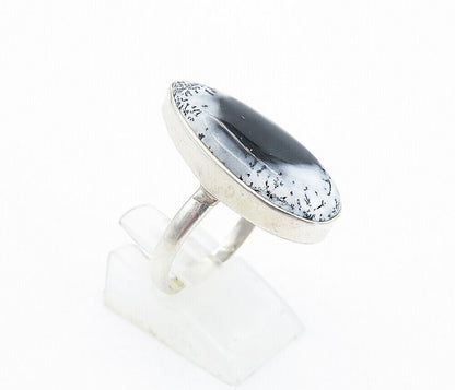 925 Sterling Silver  Vintage Tear Drop Jasper Cocktail Ring Sz 9  RG5152