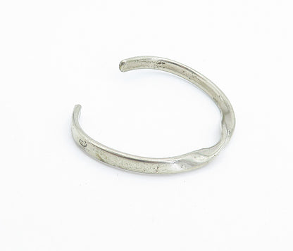 SERGIO LUB 925 Silver  Vintage Petite Shiny Twist Detail Cuff Bracelet  BT3105