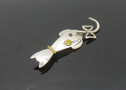MEXICO 925 Sterling Silver  Vintage Sitting Cat Brooch Pin (MOVES)  BP8251