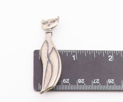 BEAUCRAFT 925 Sterling Silver  Vintage Sitting Kitty Cat Brooch Pin  BP9442