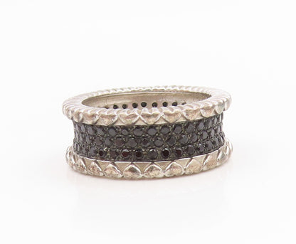 925 Sterling Silver Vintage Ring Spinel Multi Row Eternity Band  Sz 7  RG34628