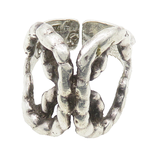 ISRAEL 925 Sterling Silver  Vintage Shiny Open Twist Band Ring Sz 7  RG18043