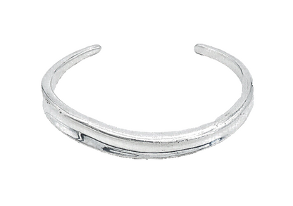 RLM STUDIO 925 Silver  Vintage Shiny Minimalist Concave Cuff Bracelet  BT1544