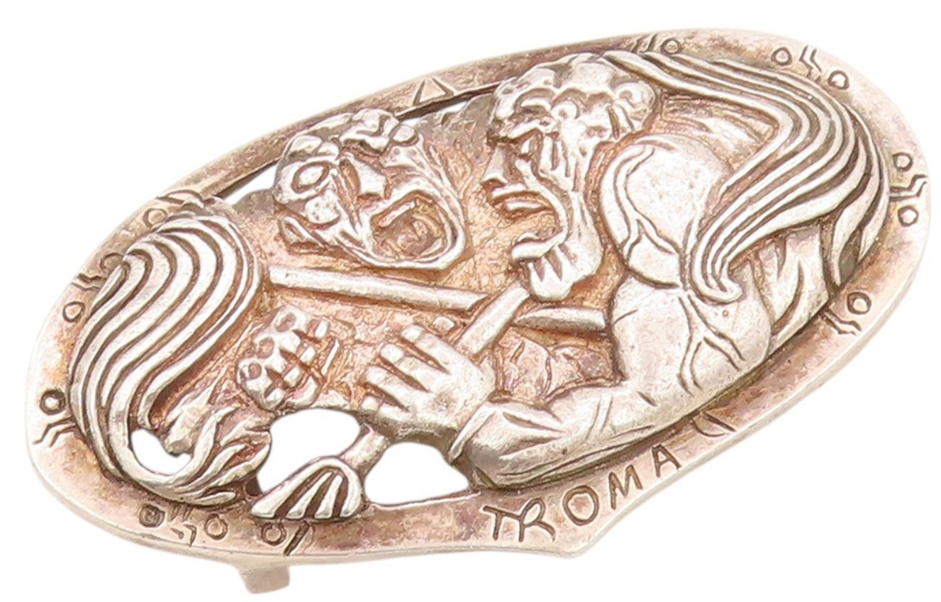 925 Sterling Silver Vintage Belt Buckle Oval God & Devil Fighting Heavy TR3932