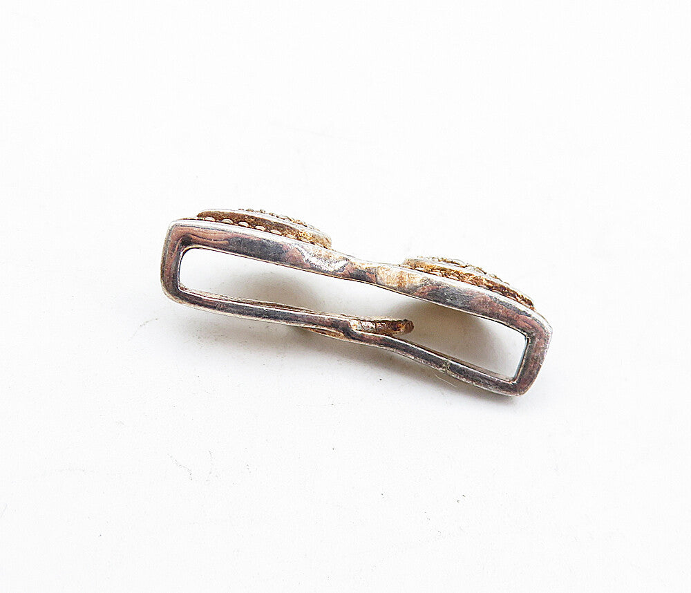 925 Sterling Silver  Vintage Cubic Zirconia Cat Eye Sunglasses Pendant  PT3362