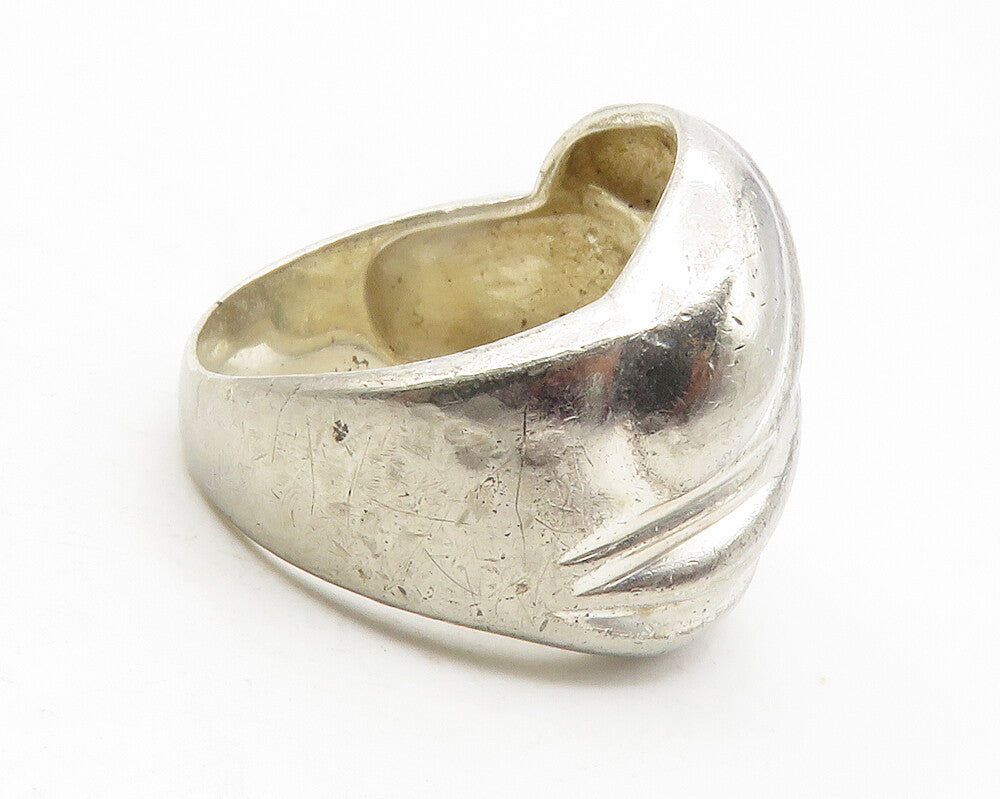 IBB 925 Sterling Silver  Vintage Shiny Fluted Design Band Ring Sz 6  RG11738