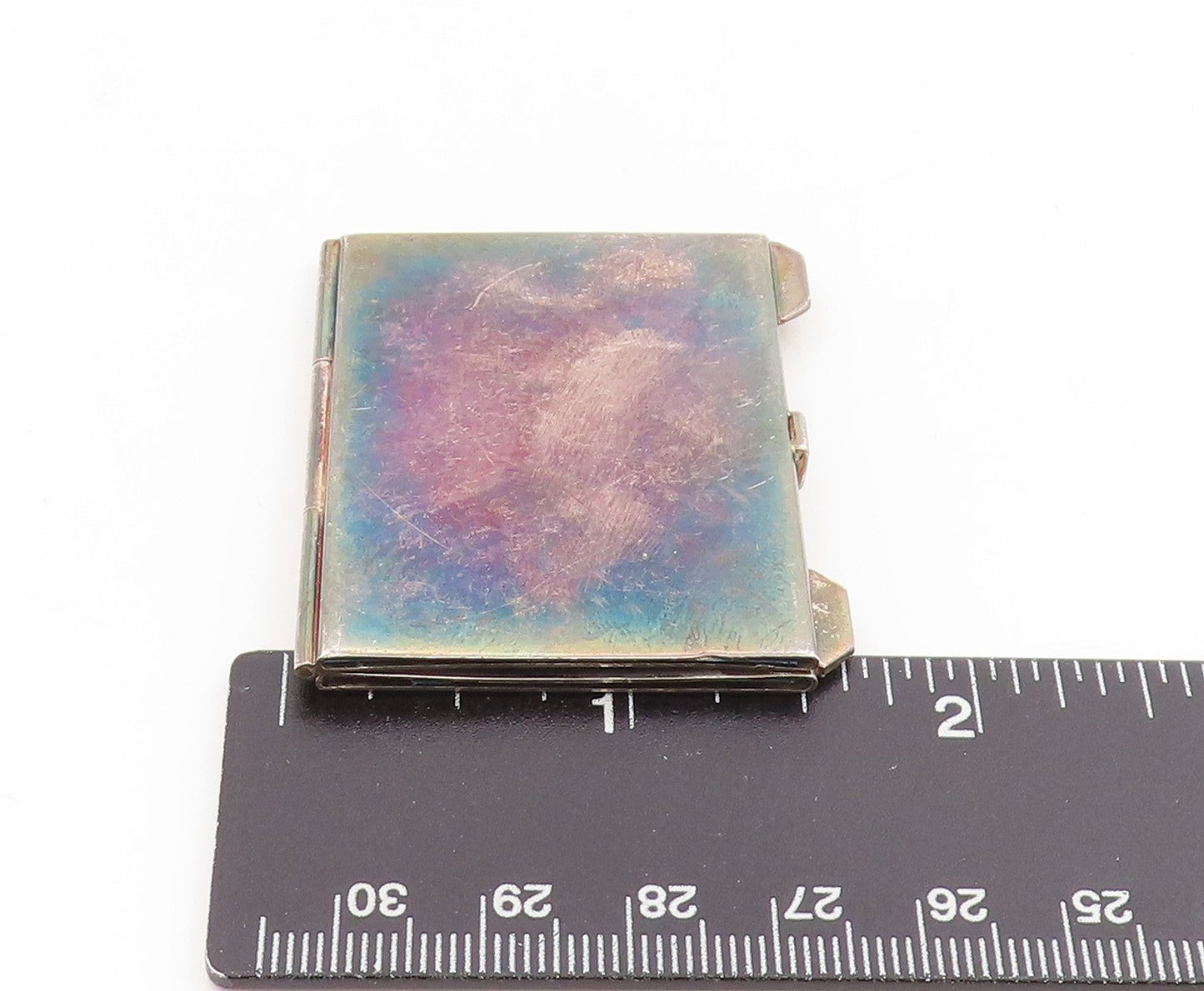 925 Sterling Silver Vintage Compact Box ENGLAND Classic Photo Frame OPENS TR4107