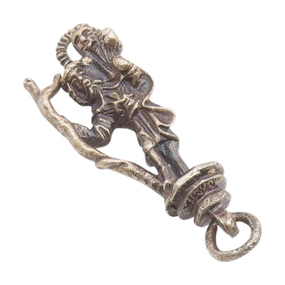 925 Sterling Silver Vintage Pendant St. Christopher & Infant Jesus Charm PT25772