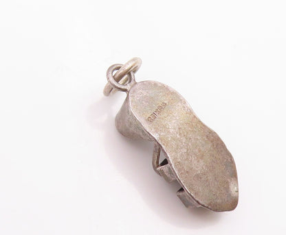 925 Sterling Silver  Vintage Dark Tone Petite Sandal Shoe Pendant  PT17900
